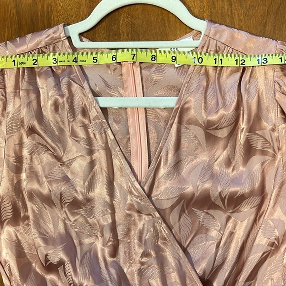 NSR Nara Faux Wrap Long Sleeve Rose Pink Dress Medium - Picture 7 of 12